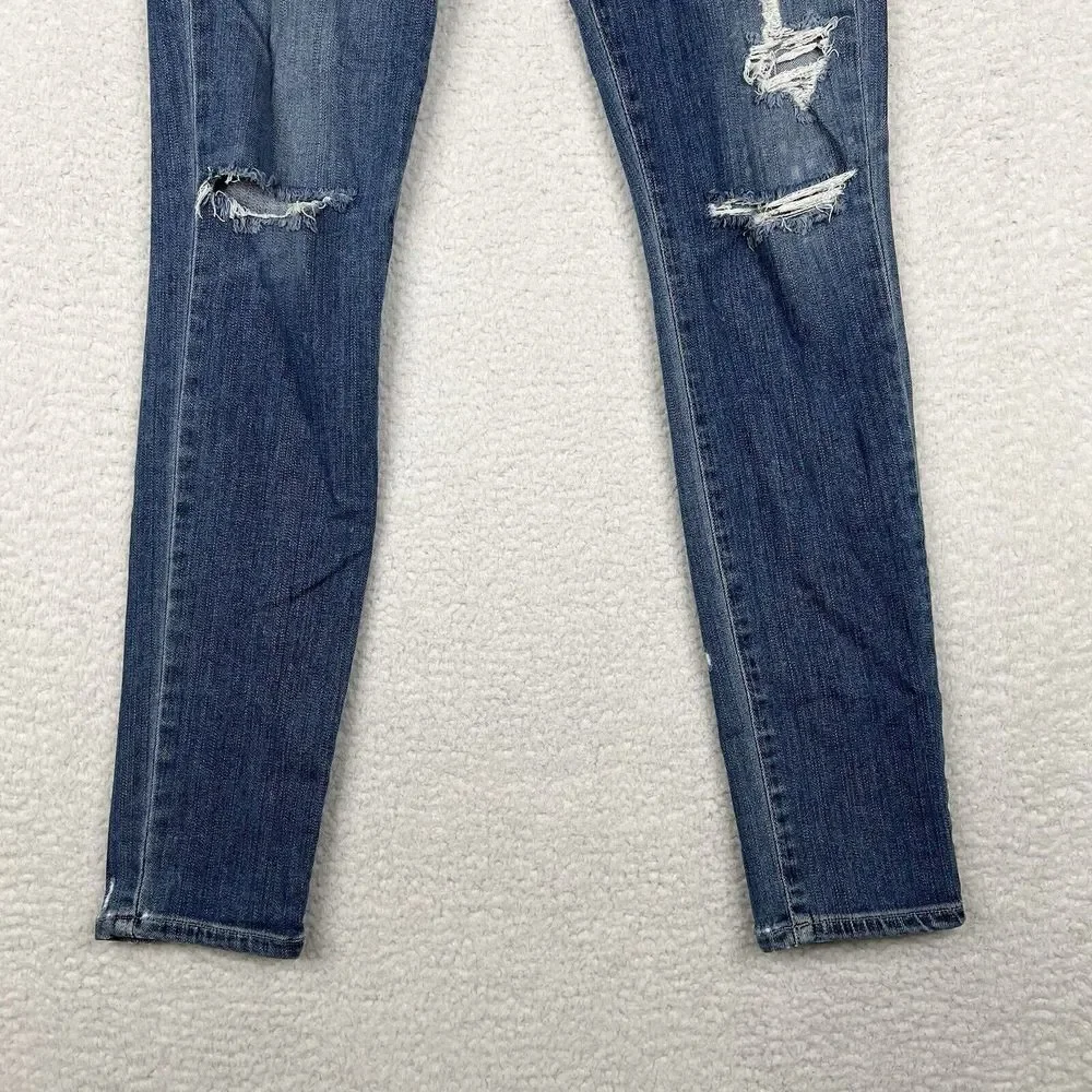 AGOLDE Jeans Womens 27 Blue Medium‎ Wash Sophie Skinny Stretch Distressed Denim